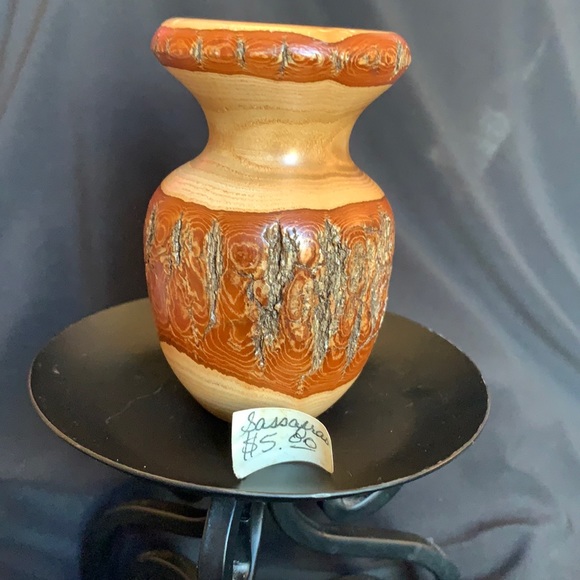 Art Sassafras Vintage Wooden 4 In Small Vase Poshmark